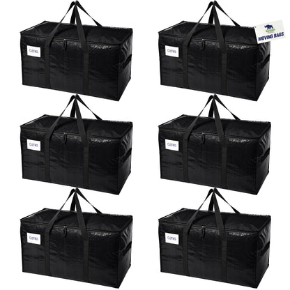 Rugged Rhino Moving Bags Gorilla Grip Black 6 Pack