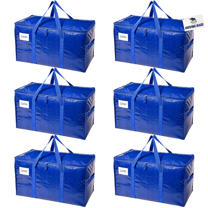 Rugged Rhino Moving Bags Gorilla Grip Blue 6 Pack