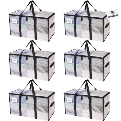 Rugged Rhino Moving Bags Gorilla Grip Translucent 6 Pack