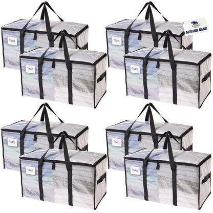 Rugged Rhino Moving Bags Gorilla Grip Translucent 8 Pack