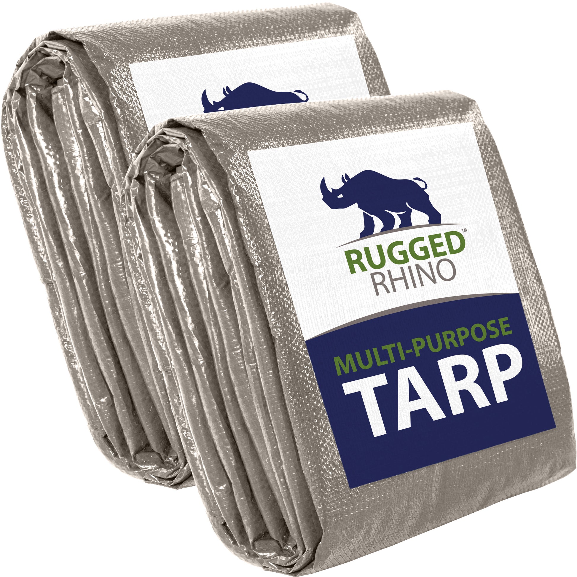 Rugged Rhino Multi-Purpose Tarp Gorilla Grip Silver 6' x 8' 2 Pack