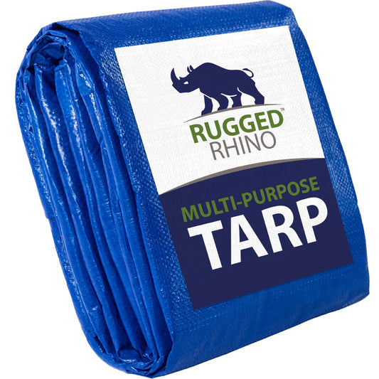 Rugged Rhino Multi-Purpose Tarp Gorilla Grip Blue 6' x 8' 1 Pack