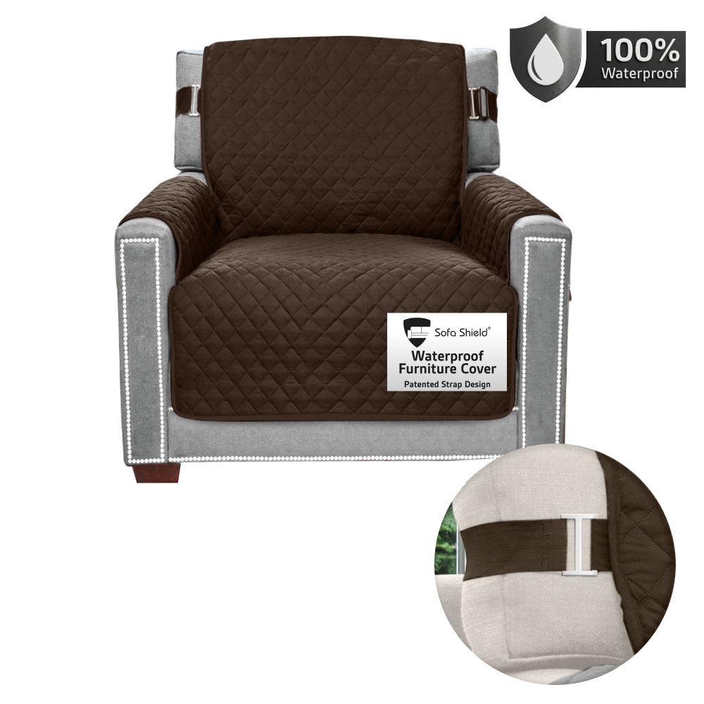 Sofa Shield Waterproof Sofa Cover Gorilla Grip Brown Chair