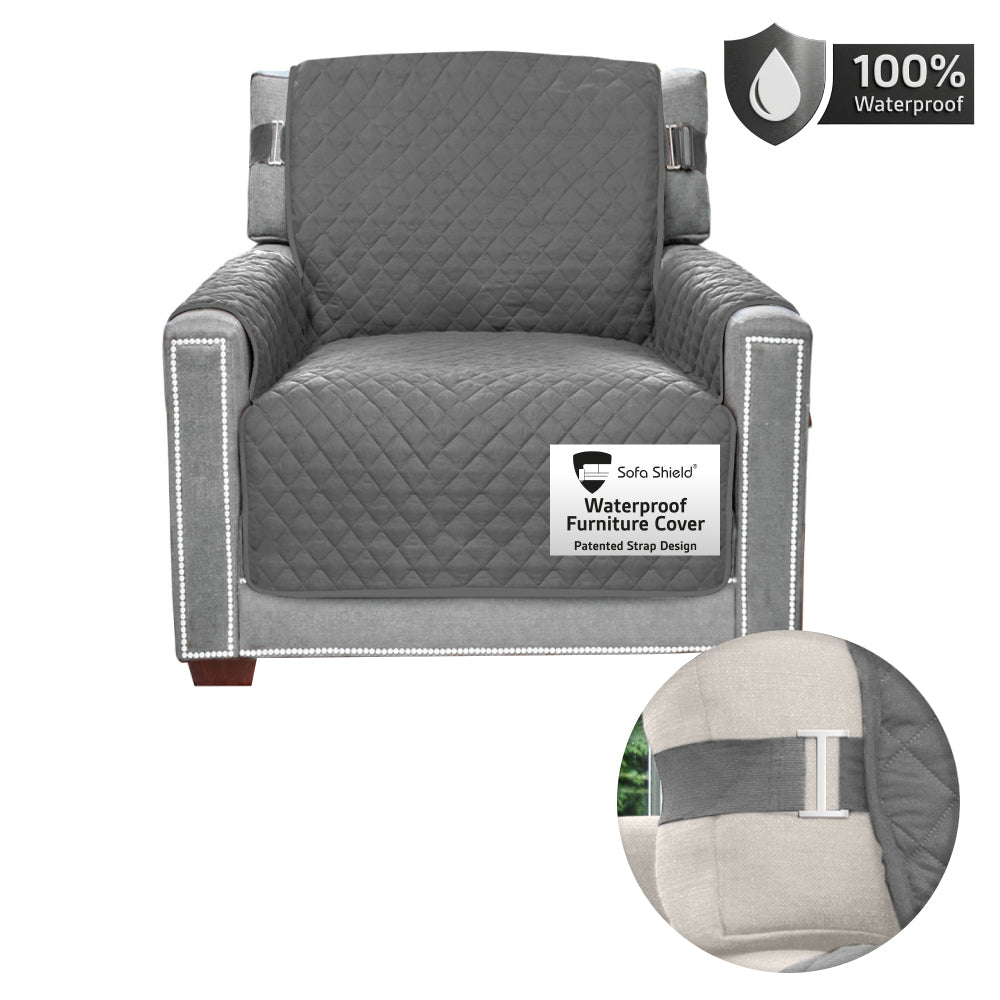 Sofa Shield Waterproof Sofa Cover Gorilla Grip Dark Grey Chair