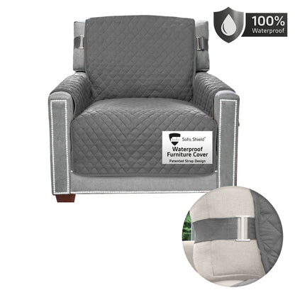 Sofa Shield Waterproof Sofa Cover Gorilla Grip Dark Grey Chair