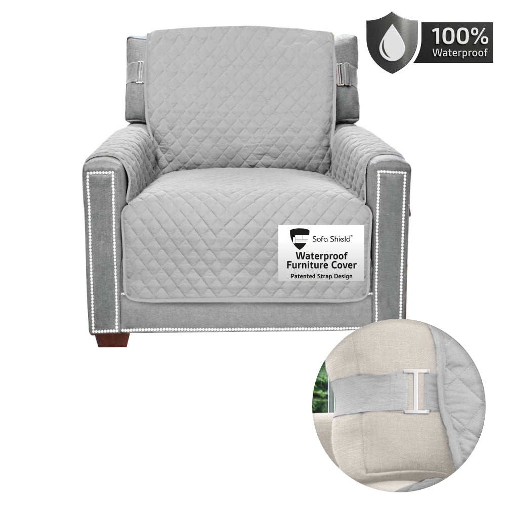 Sofa Shield Waterproof Sofa Cover Gorilla Grip Light Grey Chair