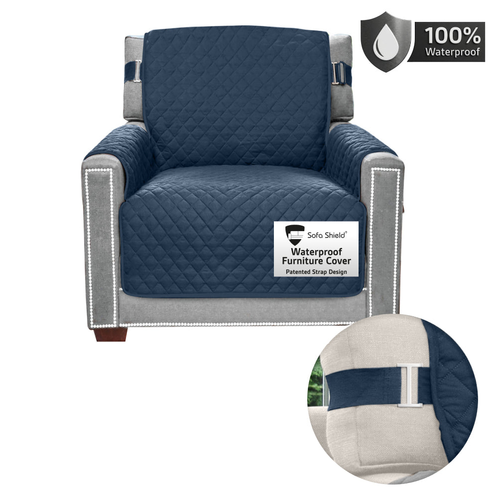Sofa Shield Waterproof Sofa Cover Gorilla Grip Navy Chair