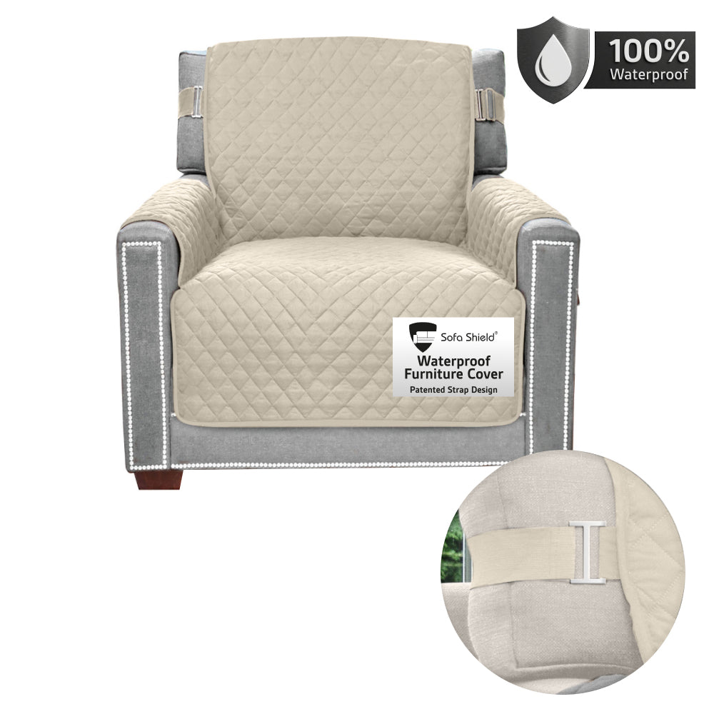 Sofa Shield Waterproof Sofa Cover Gorilla Grip Taupe Chair