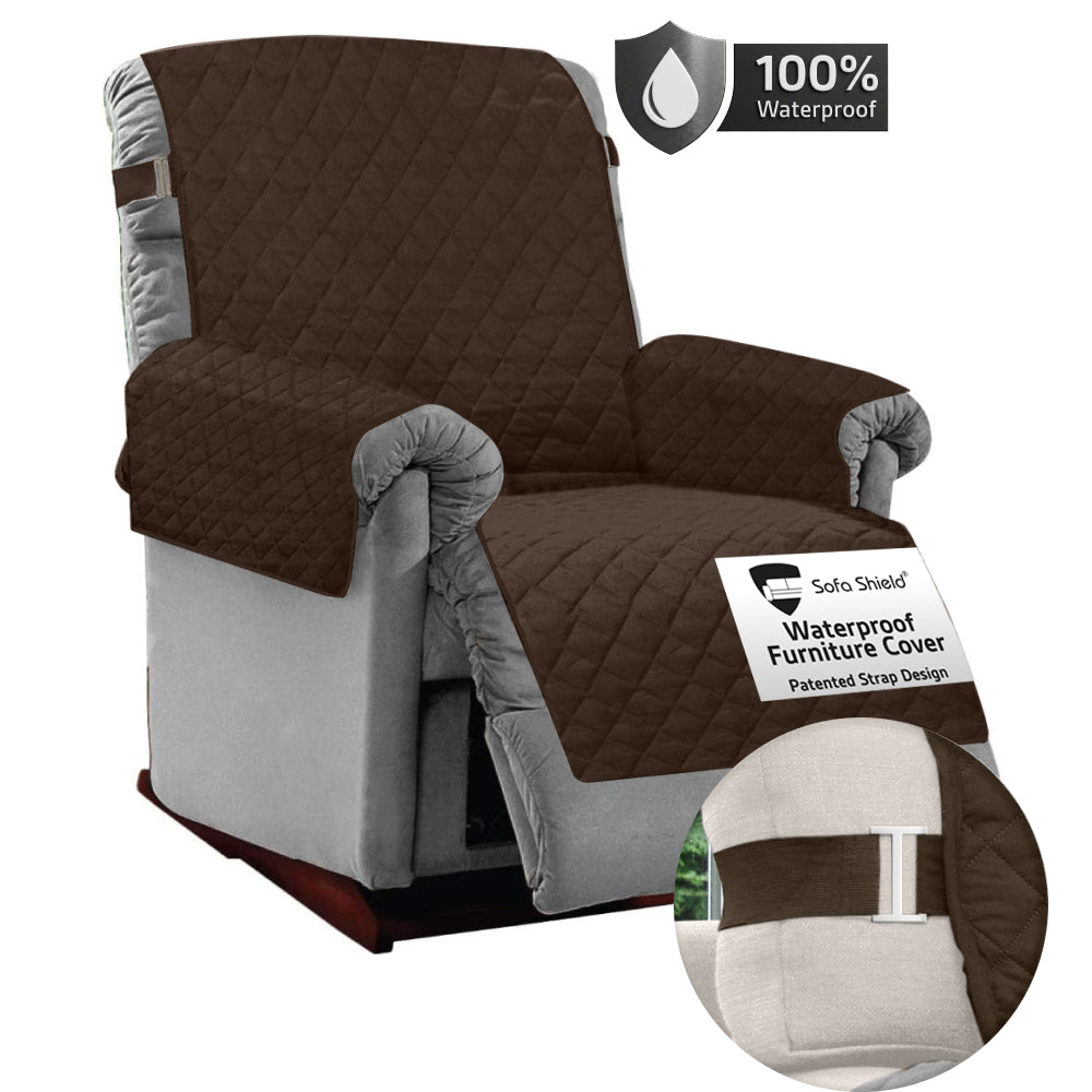 Sofa Shield Waterproof Sofa Cover Gorilla Grip Brown Large Recliner