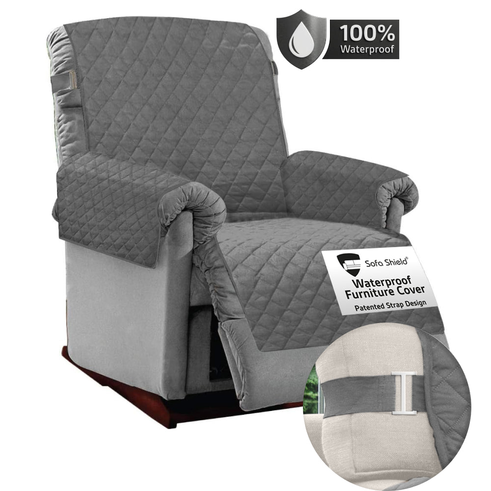 Sofa Shield Waterproof Sofa Cover Gorilla Grip Dark Grey Large Recliner