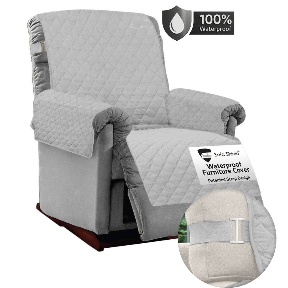 Sofa Shield Waterproof Sofa Cover Gorilla Grip Light Grey Large Recliner