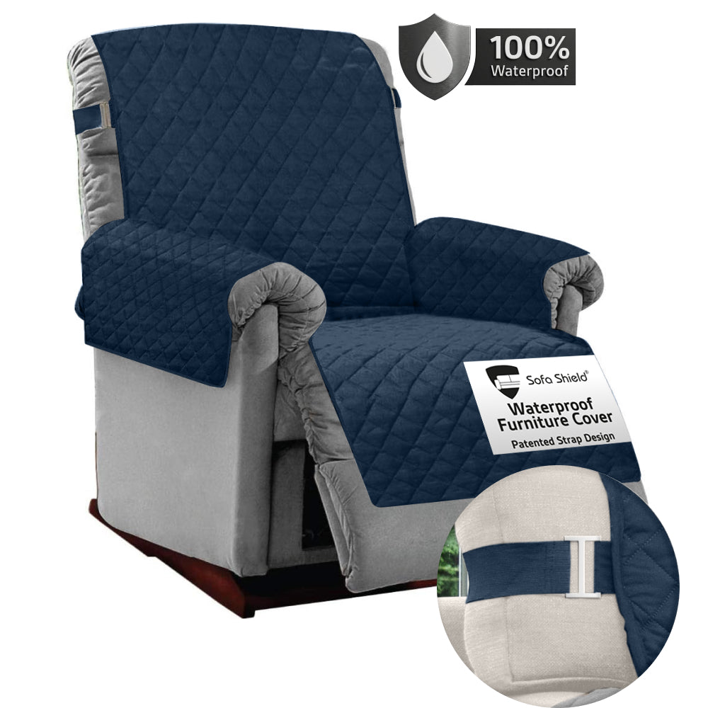 Sofa Shield Waterproof Sofa Cover Gorilla Grip Navy Large Recliner