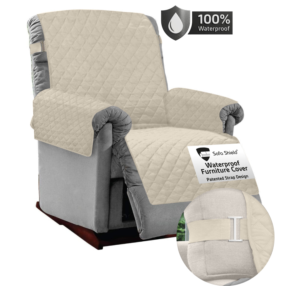 Sofa Shield Waterproof Sofa Cover Gorilla Grip Taupe Large Recliner