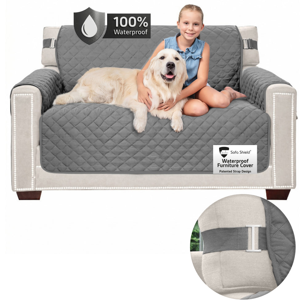 Sofa Shield Waterproof Sofa Cover Gorilla Grip Dark Grey LoveSeat