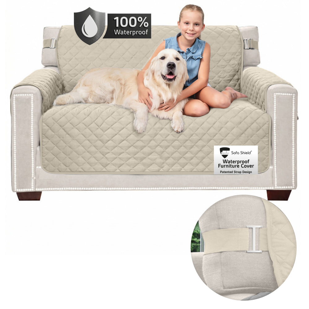 Sofa Shield Waterproof Sofa Cover Gorilla Grip Taupe LoveSeat