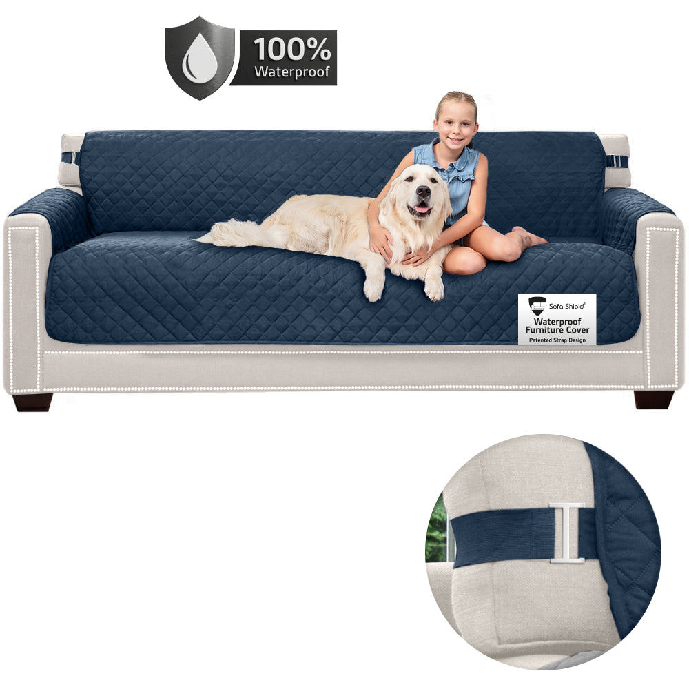Sofa Shield Waterproof Sofa Cover Gorilla Grip Navy Oversized Sofa