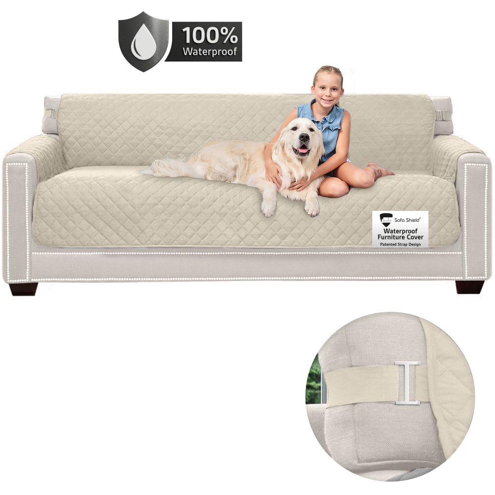 Sofa Shield Waterproof Sofa Cover Gorilla Grip Taupe Oversized Sofa