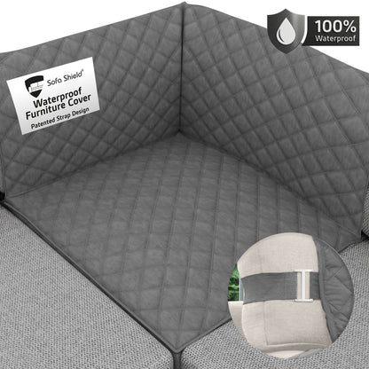 Sofa Shield Waterproof Sofa Cover Gorilla Grip Dark Grey Sectional Corner
