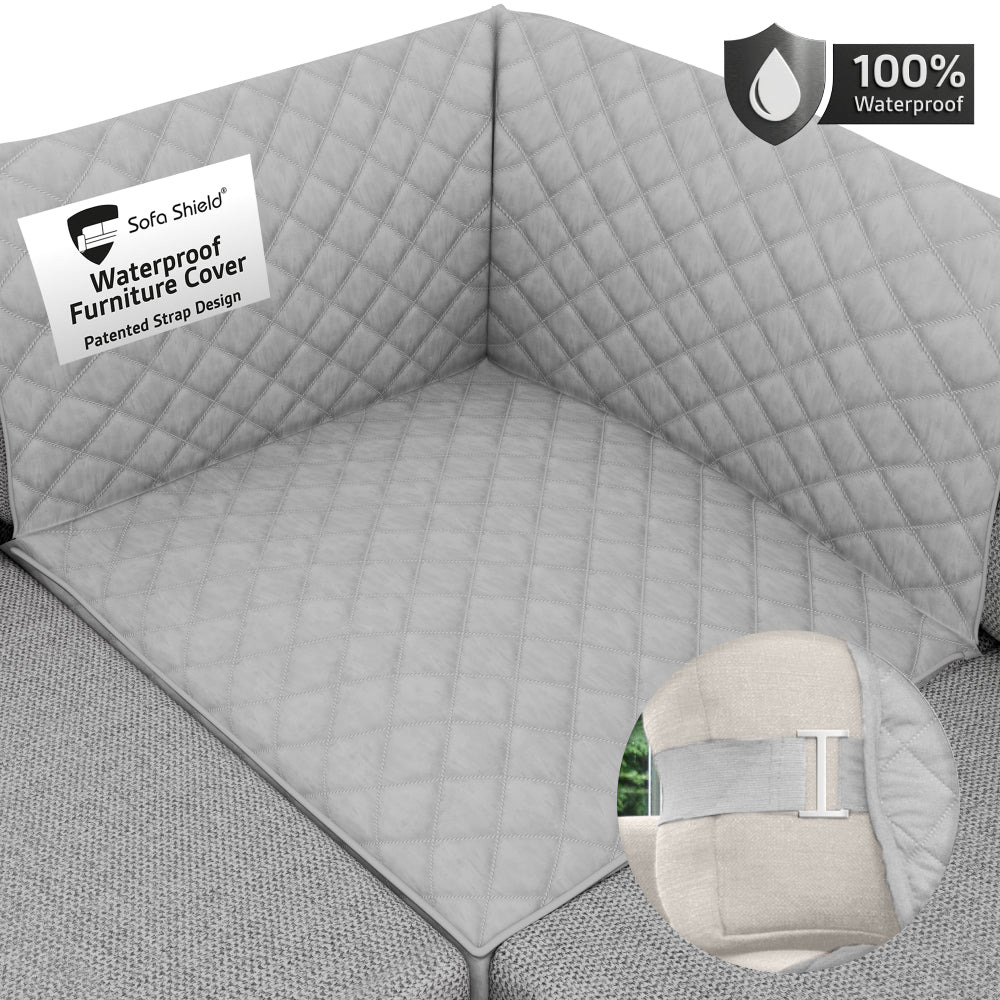 Sofa Shield Waterproof Sofa Cover Gorilla Grip Light Grey Sectional Corner