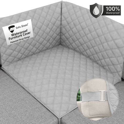 Sofa Shield Waterproof Sofa Cover Gorilla Grip Light Grey Sectional Corner