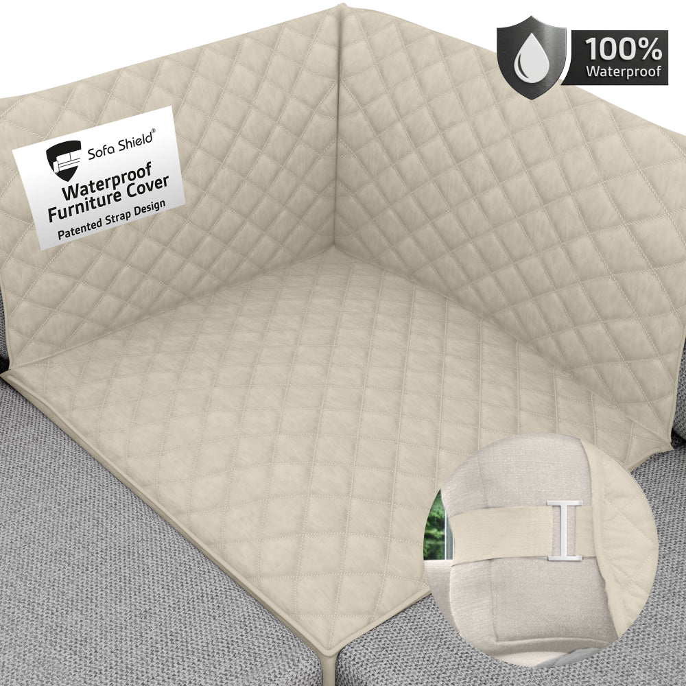 Sofa Shield Waterproof Sofa Cover Gorilla Grip Taupe Sectional Corner