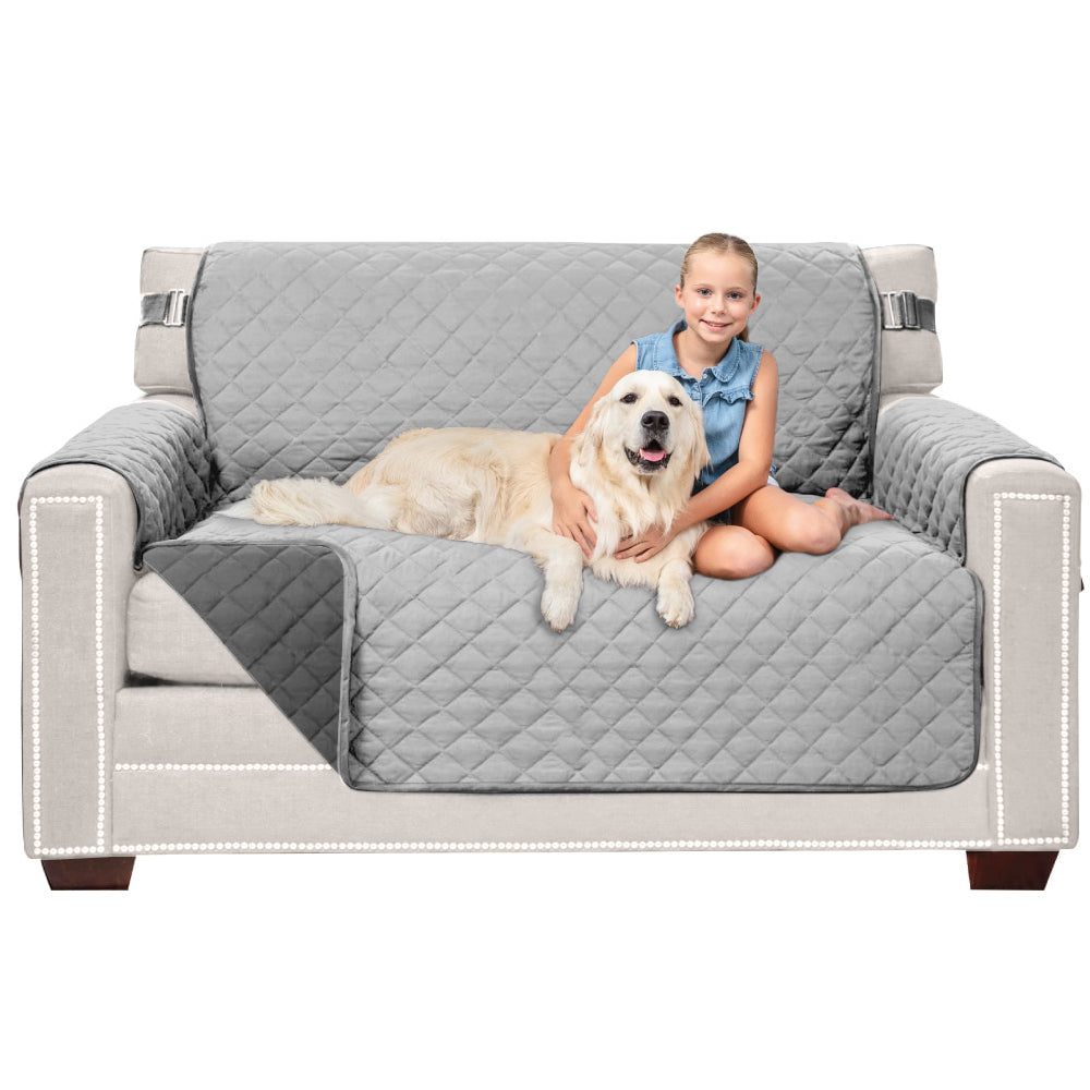 Sofa Shield Couch Slip Cover Gorilla Grip Light Gray/Charcoal Loveseat