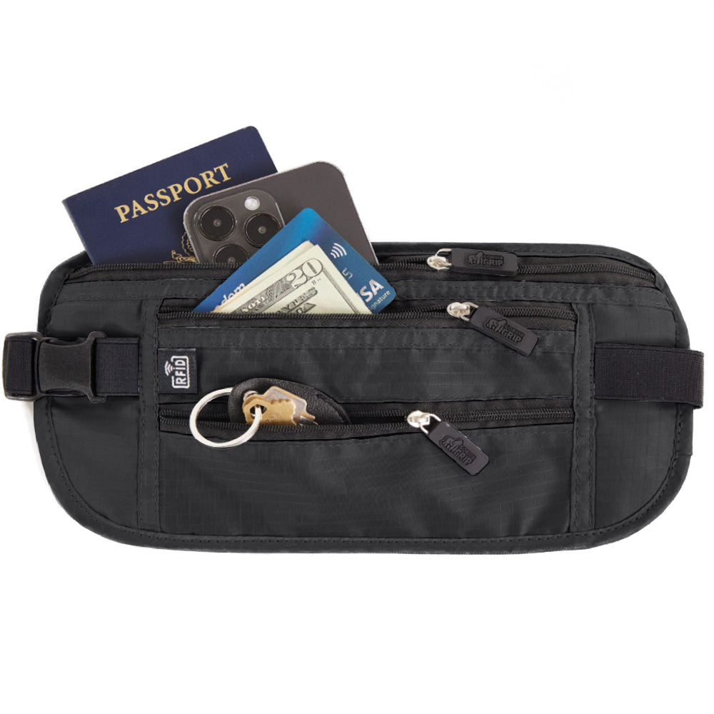 Travel Money Belt  Gorilla Grip Black  