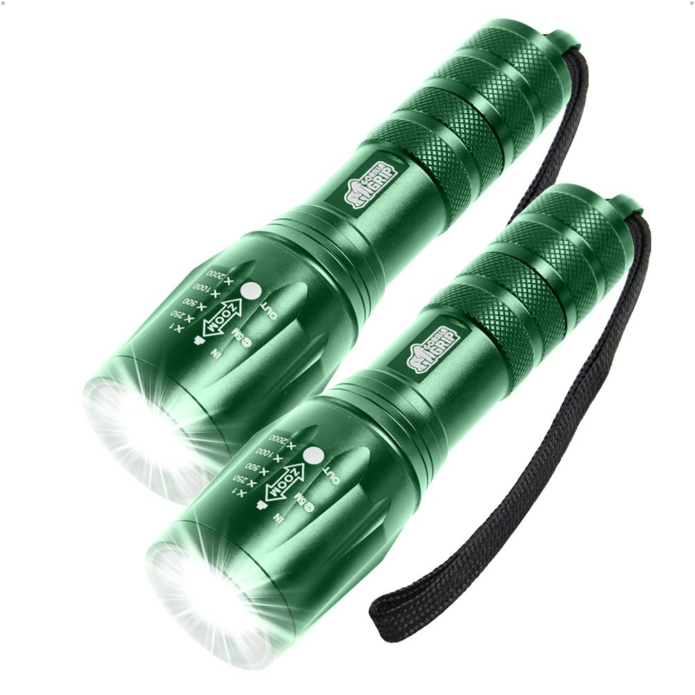 Compact Flashlight Gorilla Grip Hunter Green 2 Pack