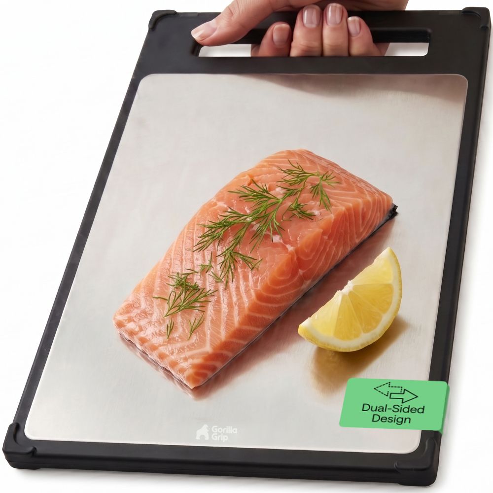 Stainless Steel Cutting Board Gorilla Grip Black 12x8