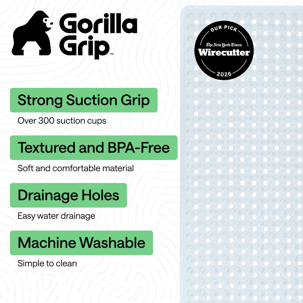 Bath Mat Gorilla Grip Frosted Ice Translucent Summary