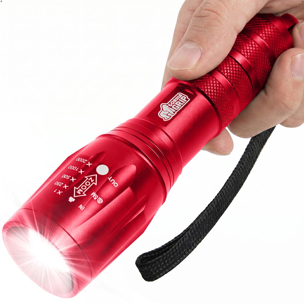 Compact Flashlight Gorilla Grip Red 1 Pack