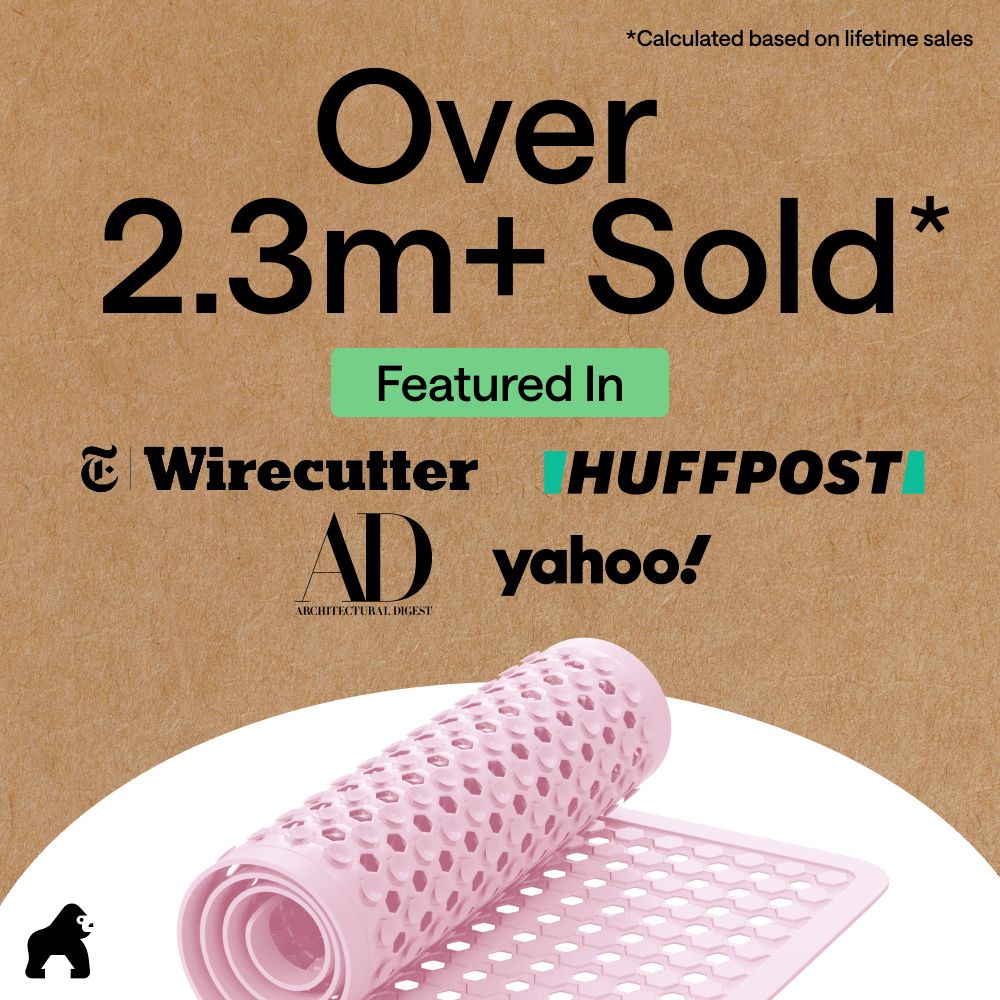 Bath Mat Gorilla Grip Light Pink Opaque Media