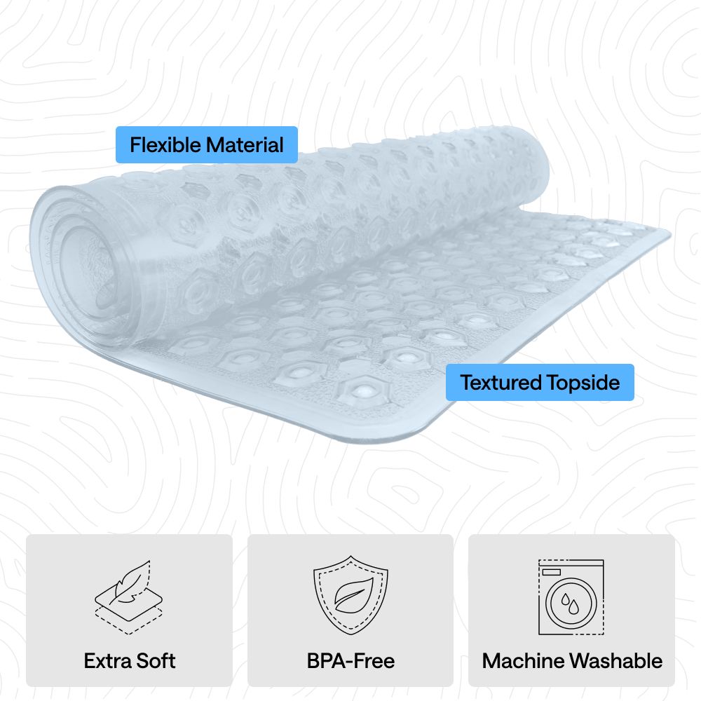 Bath Mat Gorilla Grip Frosted Ice Translucent Icons