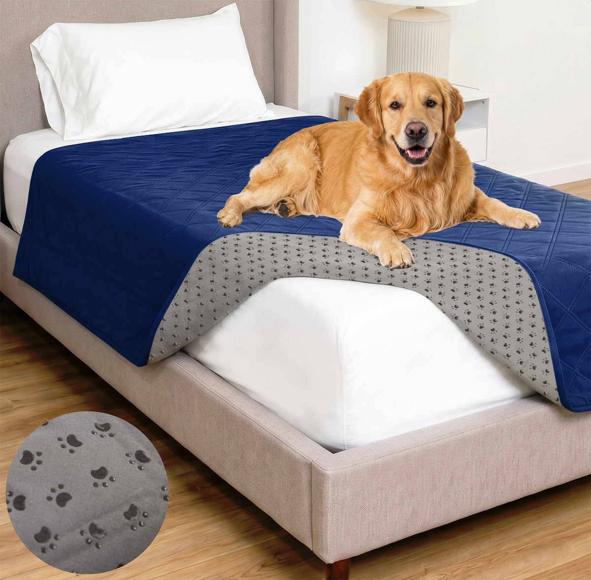 Waterproof Pet Blanket Gorilla Grip Navy