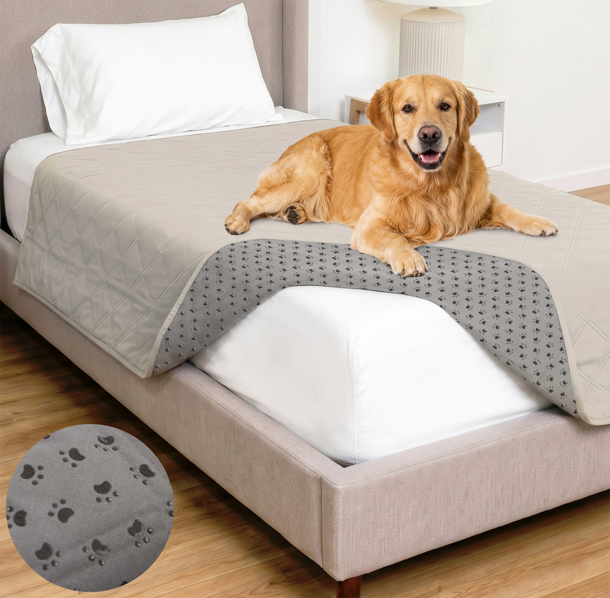 Waterproof Pet Blanket Gorilla Grip Light Taupe