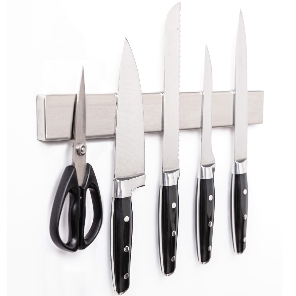 Magnetic Knife Rack - Silver Stainless Steel