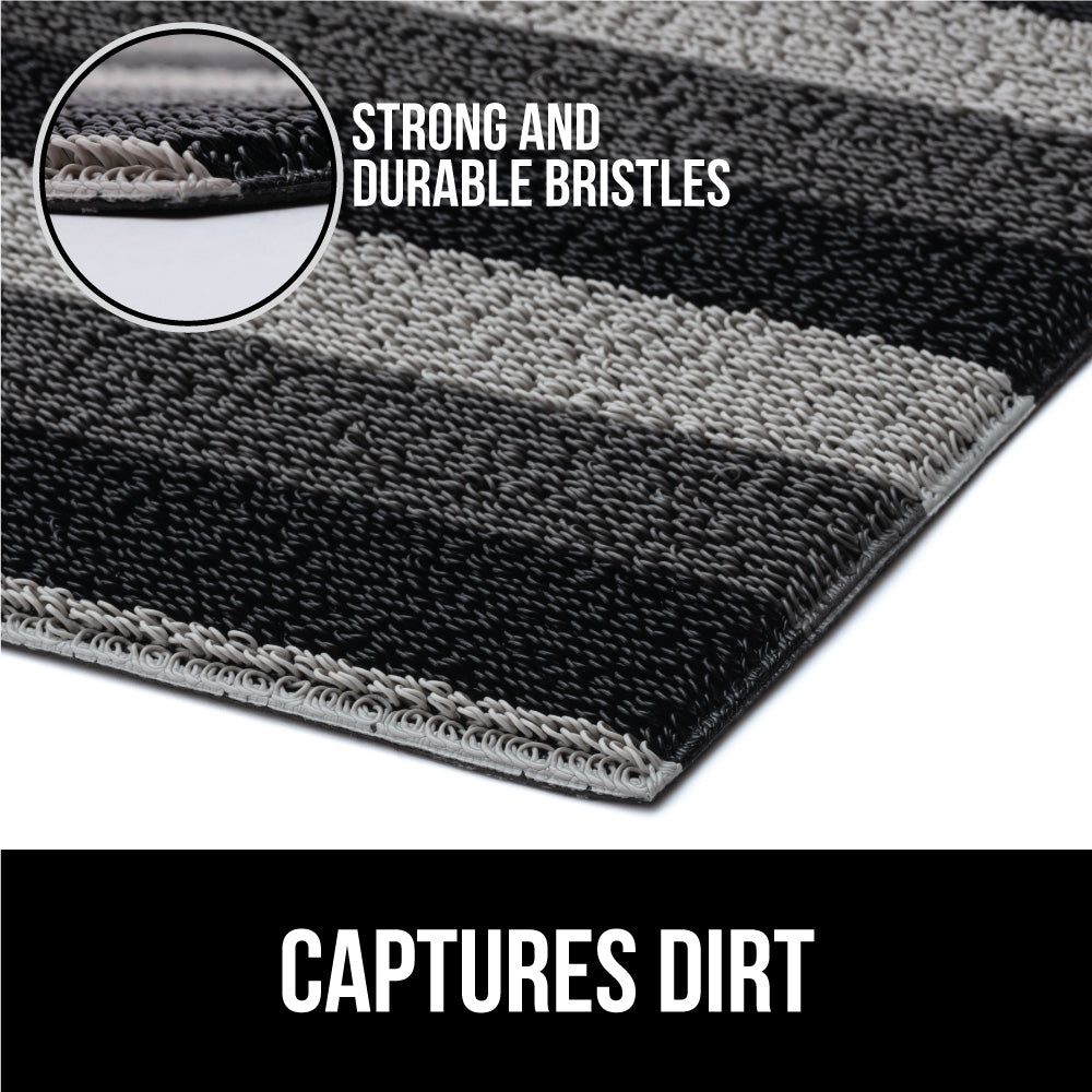 Gorilla Grip Stain and Fade Resistant Dirt Grabber Mesh Door Mat, Low-Profile, Heavy Duty Quick Dry Striped Doormat, Mats for Indoor or Outdoor
