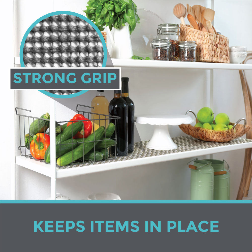 Gorilla Grip Smooth Top Slip Resistant Drawer and Shelf Liner, Non Adhesive Waterproof Roll, Durable Plastic Liners for Kitchen Cabinet Shelves