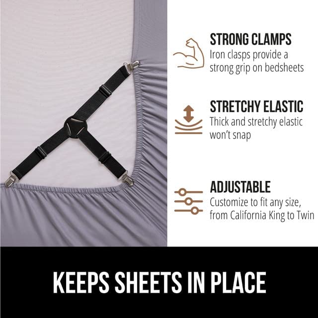 Non-slip Bed Sheet Clips - Adjustable Bed Sheet Fastener Belts For