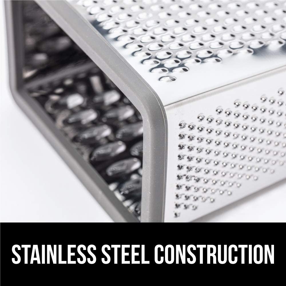 Stainless Steel Cheese Grater 4 Sided 10 Inch Box Grater With A