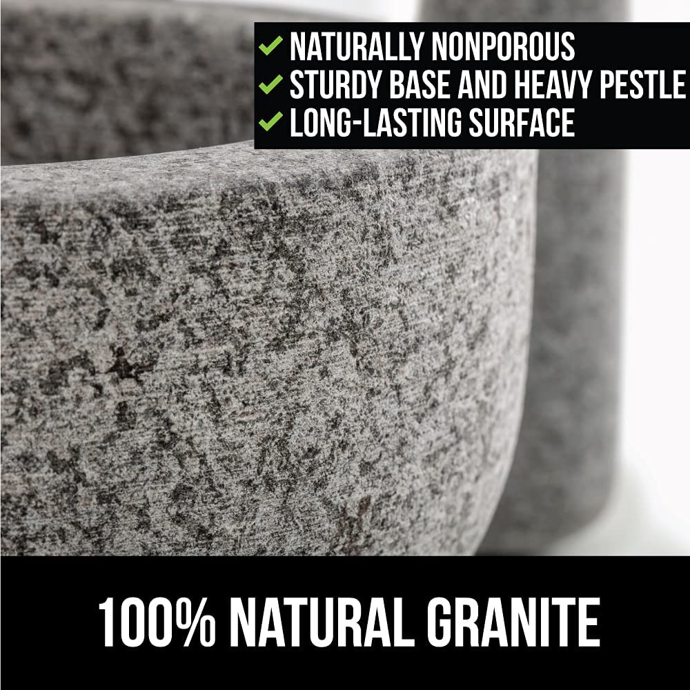 Heavy Duty Natural Granite Medium Mortar and Pestle Set