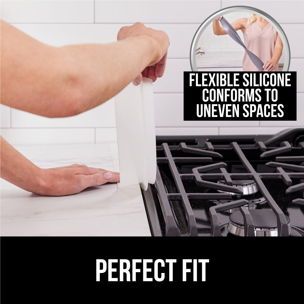 Silicone Stove Gap Covers (1 Pack), Heat Resistant Oven Gap Filler Seals  Gaps Between Stovetop and Counter, Easy to Clean Stove Gap Guard (21  Inches, Black/White)