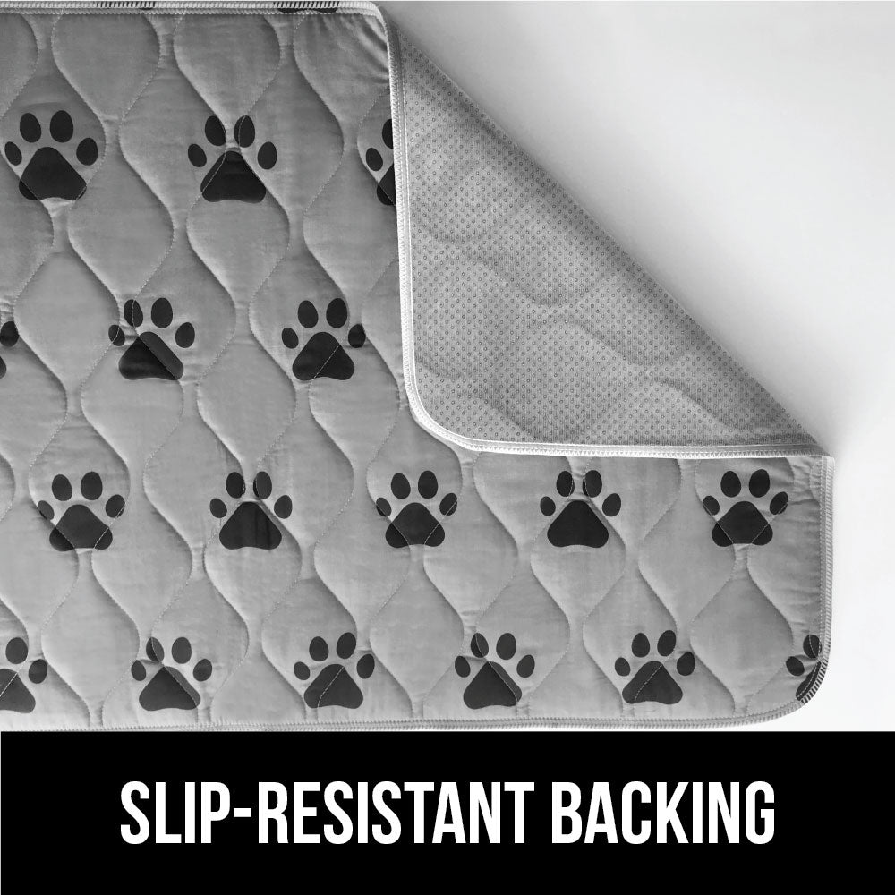 Black & White Slip Resistant Paw Print Pad/Mat, 2 Pack - EZwhelp