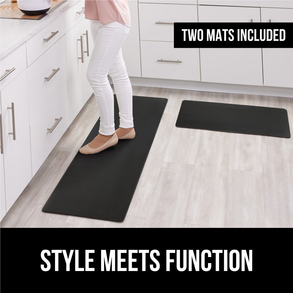 Gorilla Grip 2 Piece Cushioned Kitchen Anti Fatigue Comfort Mat, Comfortable Padded Rug, Stain Resistant Supportive Durable Cush